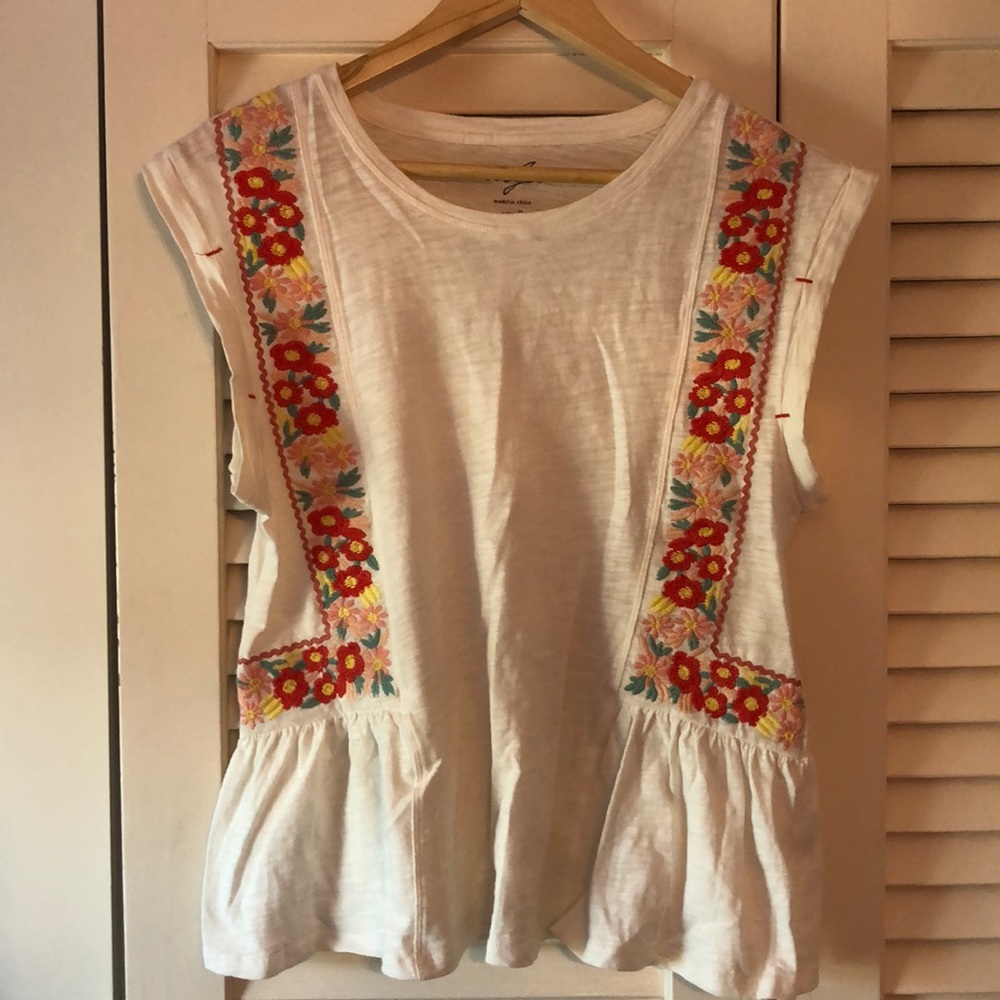 White embroidered top
